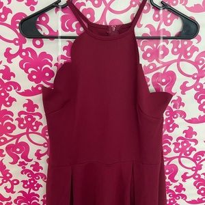 Scalloped Bib Neck Skater Dress Charlotte Russe